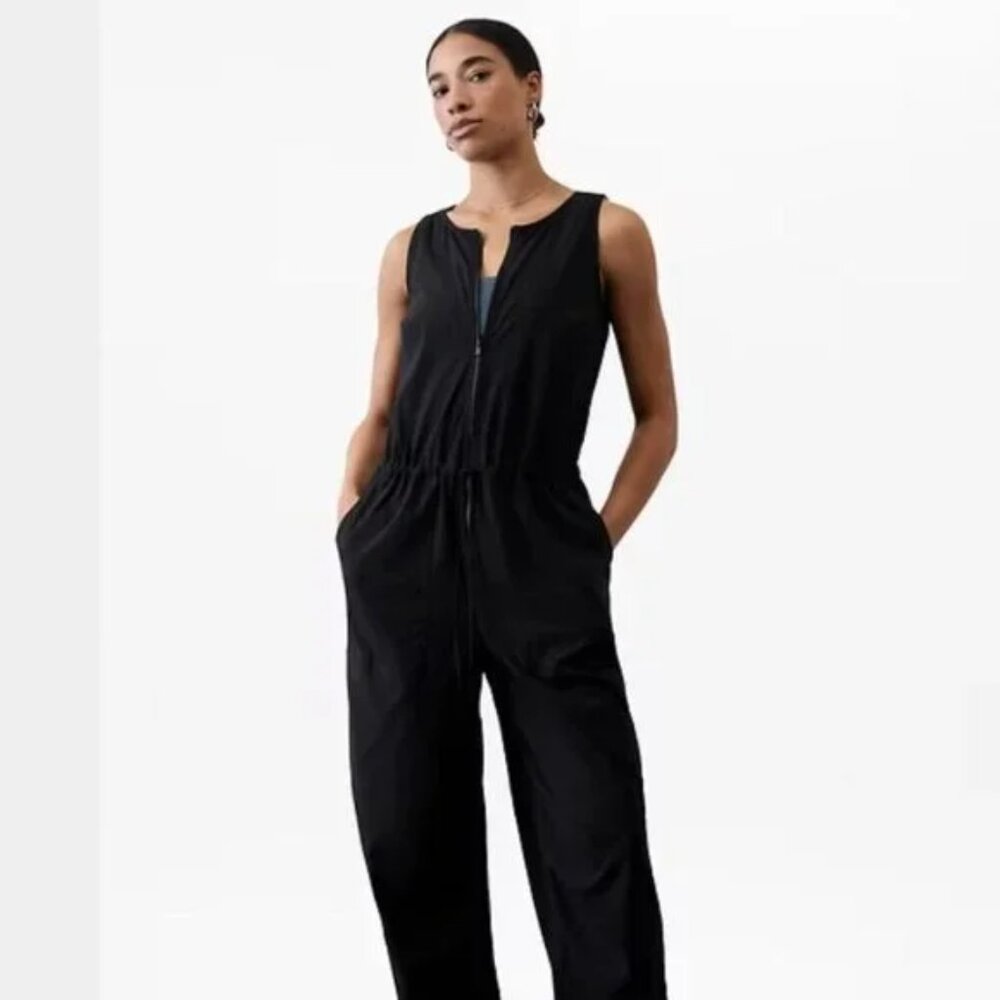 Athleta Flex Black Sleeveless Jumpsuit XXS